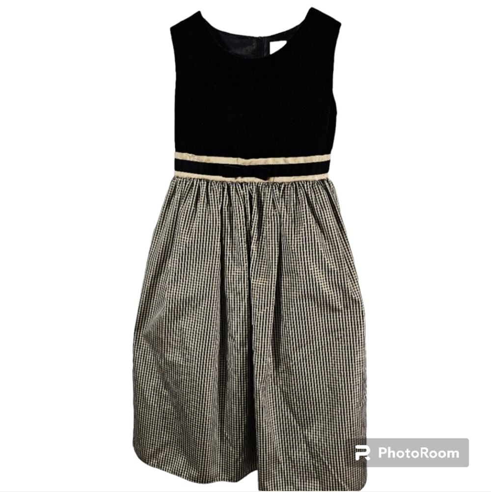 Perfectly Dressed Special Occasion Dress Girls 10 Black Gold Metallic